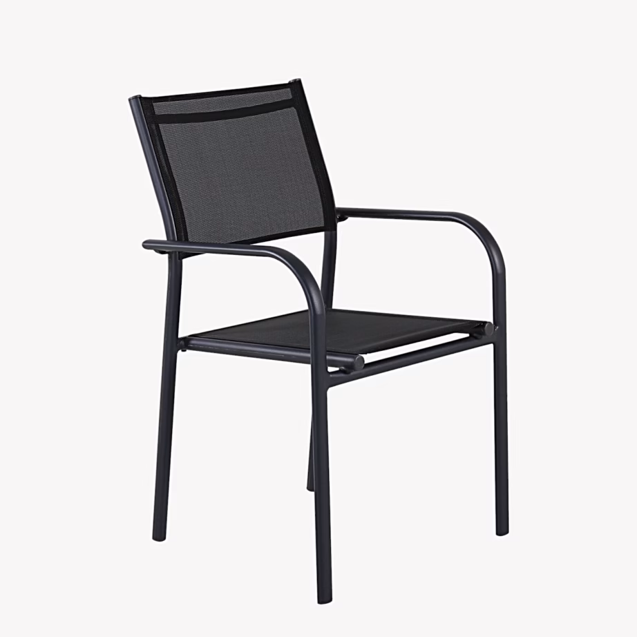 Must alumiiniumist virnastatav aiatool Santorini käetugedega, 9940-408 – 2