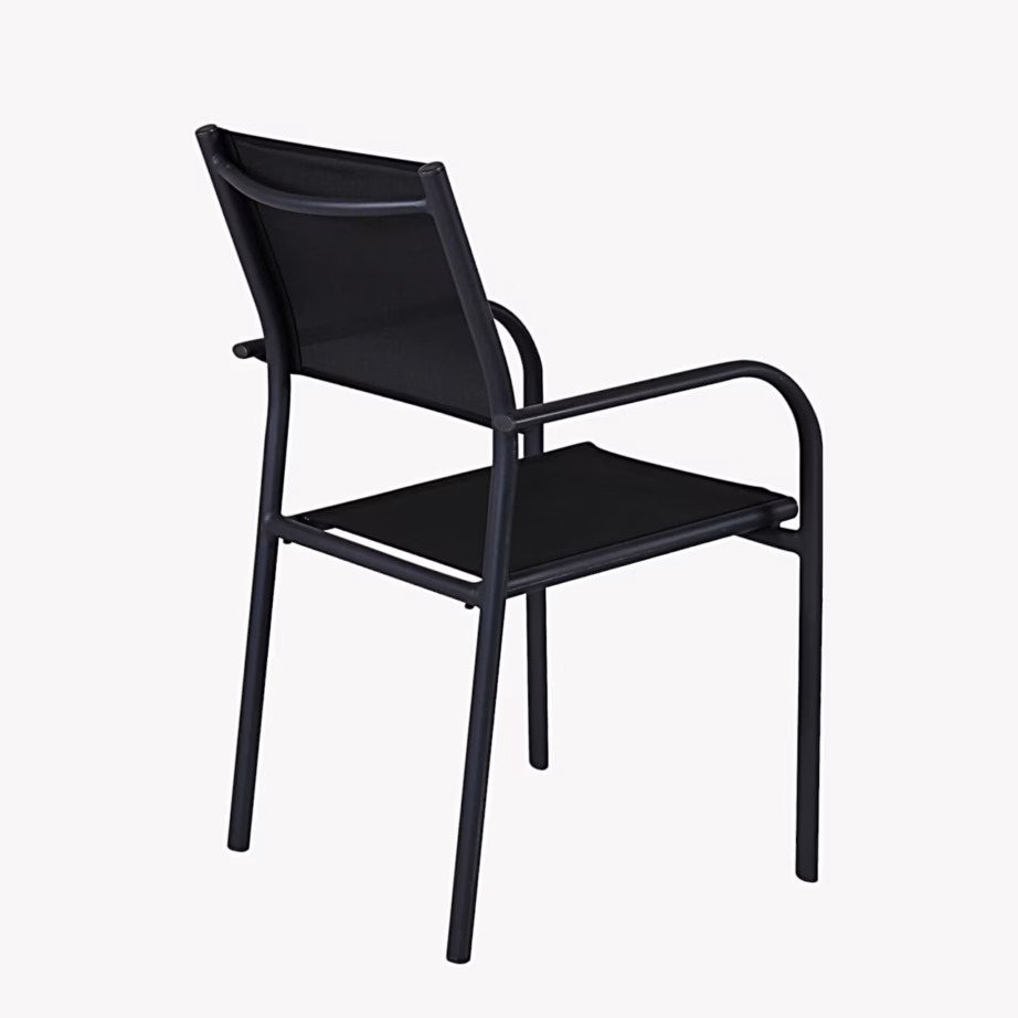 Must alumiiniumist virnastatav aiatool Santorini käetugedega, 9940-408 – 3