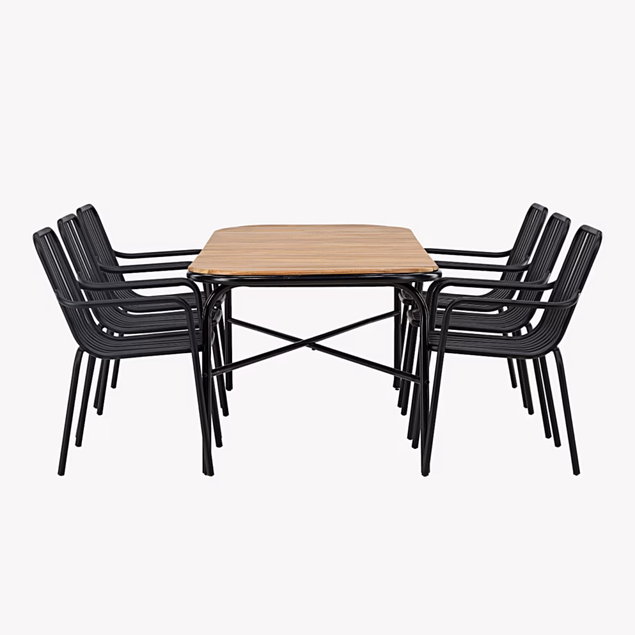 Holmbeck ja Peking akaatsiapuidust aiasöögikomplekt 6 tooliga, GR23391 – 4