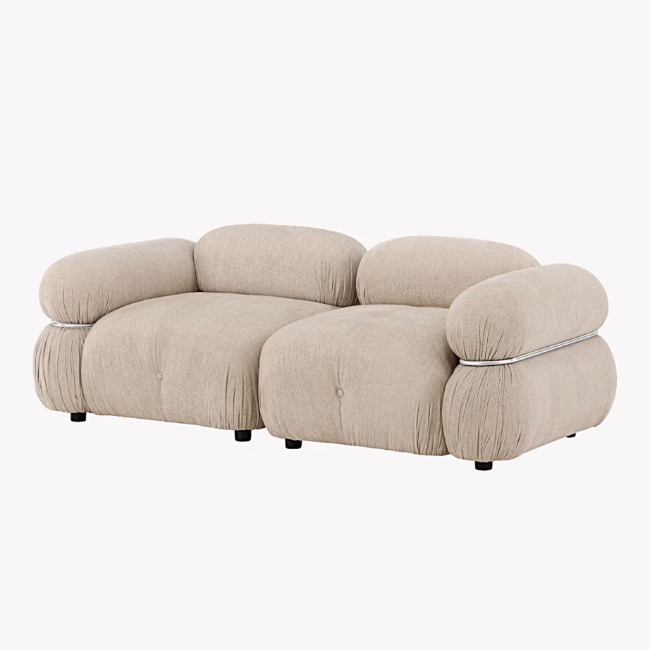 Beež mooduldiivan Mika mustade jalgadega, 2-kohaline, GR24768 – 2