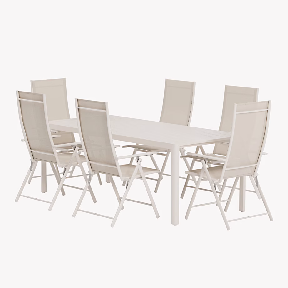 Beež aiasöögikomplekt Giardini laud ja 6 Levanzo tooli, GR24922 – 3