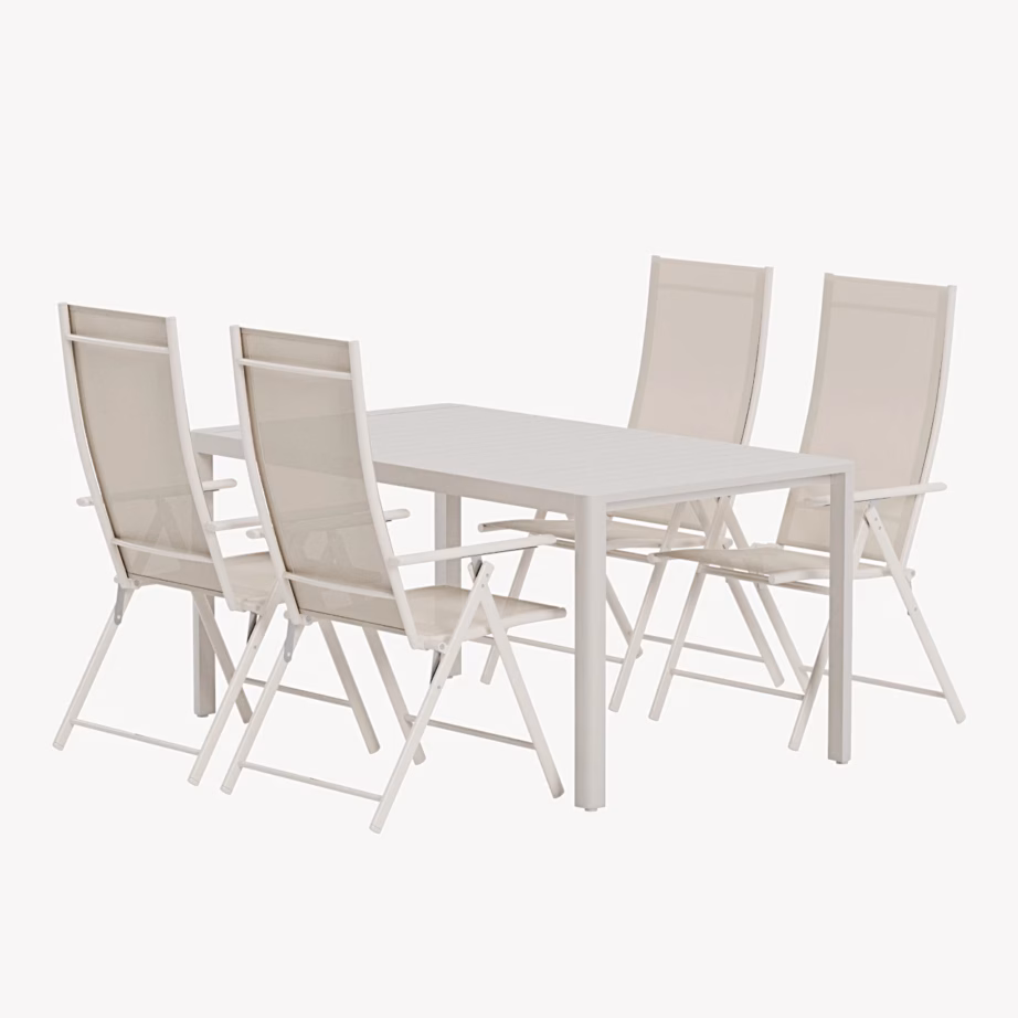 Beež aiasöögikomplekt Giardini laud ja 4 Levanzo reguleeritavat tooli, GR24923 – 3