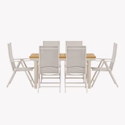 Panama pikendatav teakist aiasöögikomplekt 6 beeži Break tooliga - GR24932