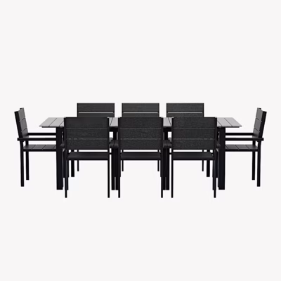 Aia söögikomplekt Levels pikendatav laud ja 8 tooli, must - GR24942