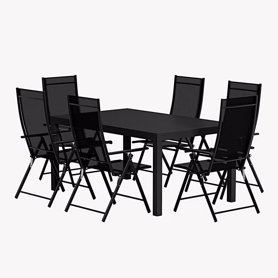 Must aia söögikomplekt laiendatav Capo laud ja 6 Levanzo tooli, GR24978 – 3