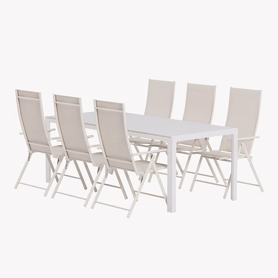 Õuesöögikomplekt Break valge laud ja 6 beeži Levanzo tooli, GR24994 – 3