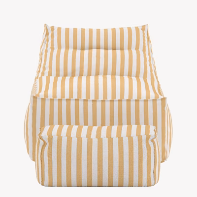 Redang kollase-valge triibuline õuekott-tool jalatoega, GR25078