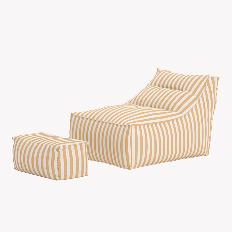 Redang kollase-valge triibuline õuekott-tool jalatoega, GR25078 – 3