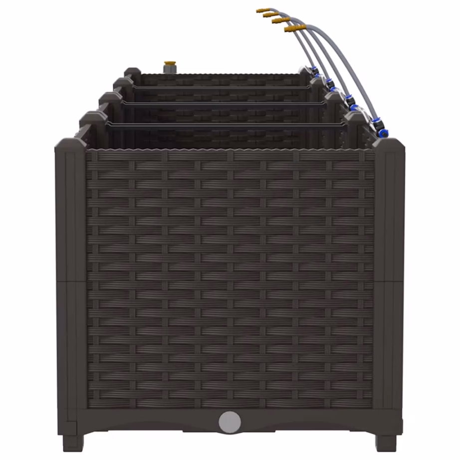 Aia istutuskast 3 sisepotiga, kastmissüsteemiga, pruun teras, 120 x 40 x 37,5 cm – 7