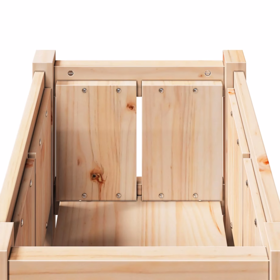 Aia istutuskast jalgadel, täismännipuit, looduslik, 40 x 40 x 70 cm – 5