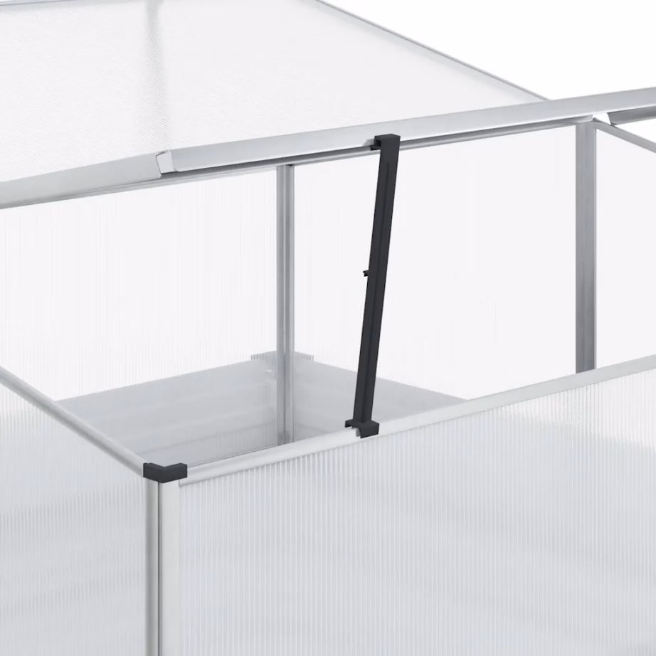 Aia istutuskast kasvuhoonega, helepruun tsingitud teras, 100 x 100 x 77 cm – 11