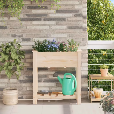 Aia istutuskast alumise riiuliga, beež kuusepuidust, 71 x 37 x 76,5 cm