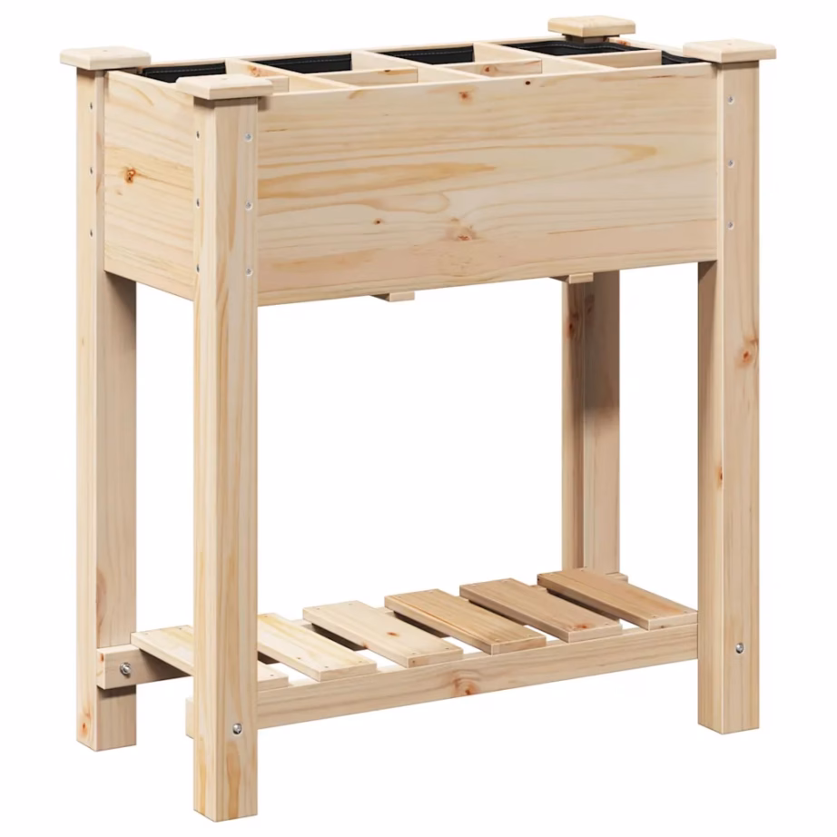 Aia istutuskast alumise riiuliga, beež kuusepuidust, 71 x 37 x 76,5 cm – 7