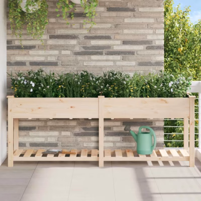 Aia istutuskast riiuliga, beež kuusepuit, 203 x 53 x 76,5 cm