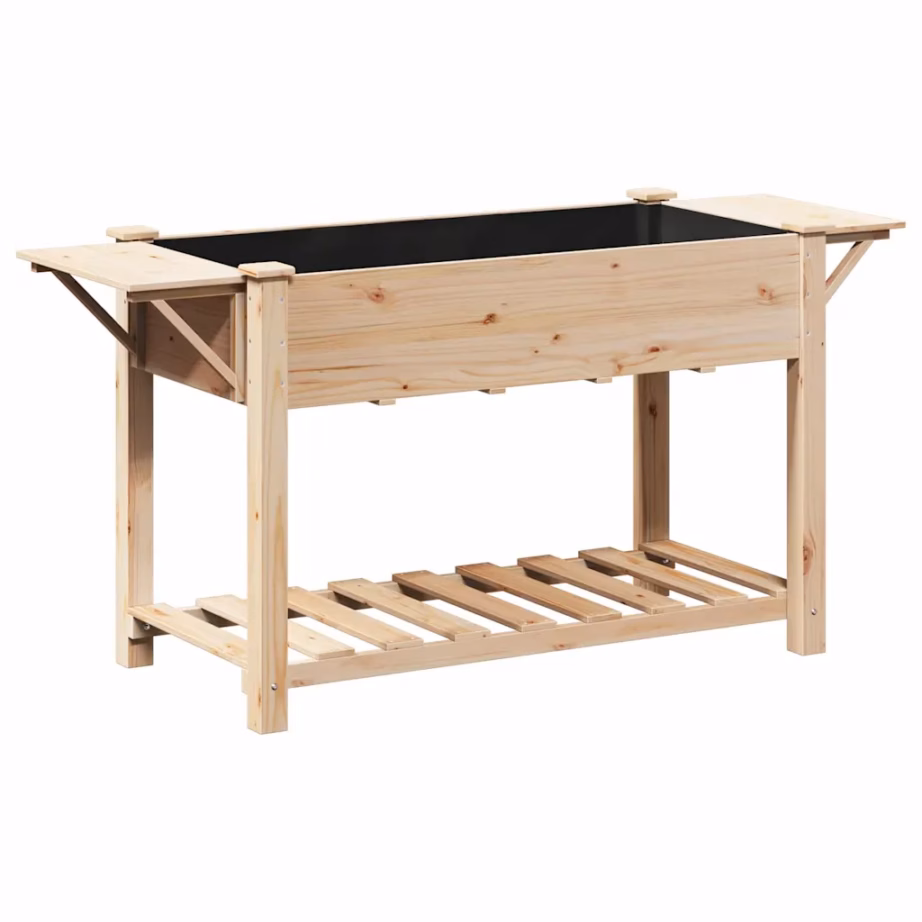 Aia istutuskast riiuliga, beež kuusepuit, 155 x 59 x 76,5 cm – 2