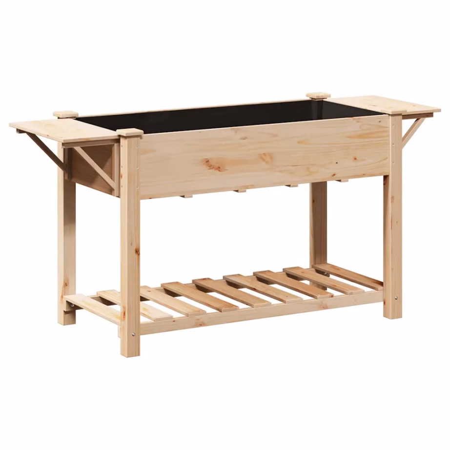 Aia istutuskast riiuliga, beež kuusepuit, 155 x 59 x 76,5 cm – 7