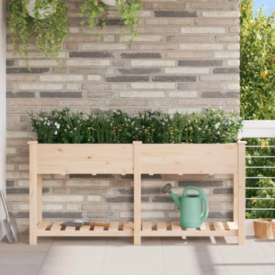 Aia istutuskast riiuliga, beež kuusepuit, 161 x 43 x 76,5 cm