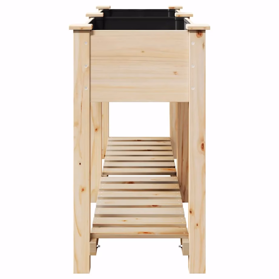 Aia istutuskast riiuliga, beež kuusepuit, 161 x 43 x 76,5 cm – 6