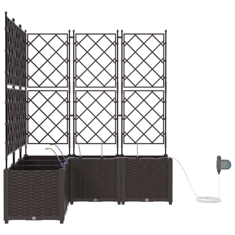 Aia istutuskastide komplekt toestiku ja kastmissüsteemiga, 5 tk, pruun teras, 120 x 120 x 142 cm – 6