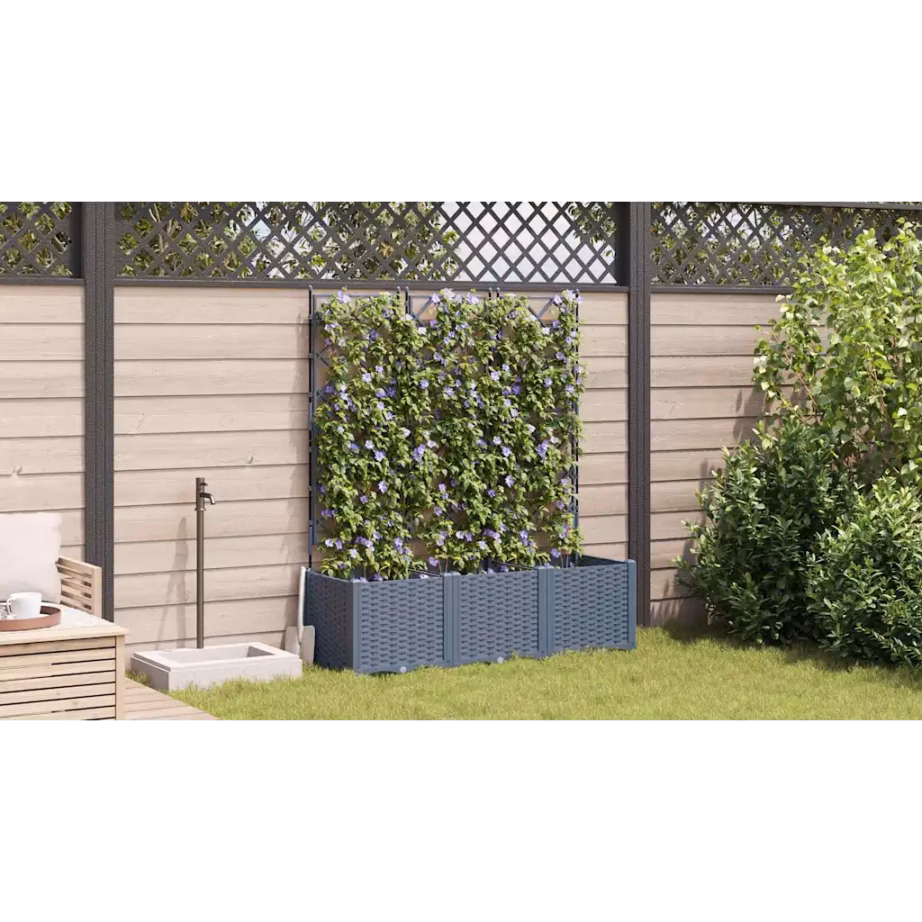 Aia istutuspotid trelliseintega, helehall teras, 3 tk, 120 x 40 x 143 cm – 4