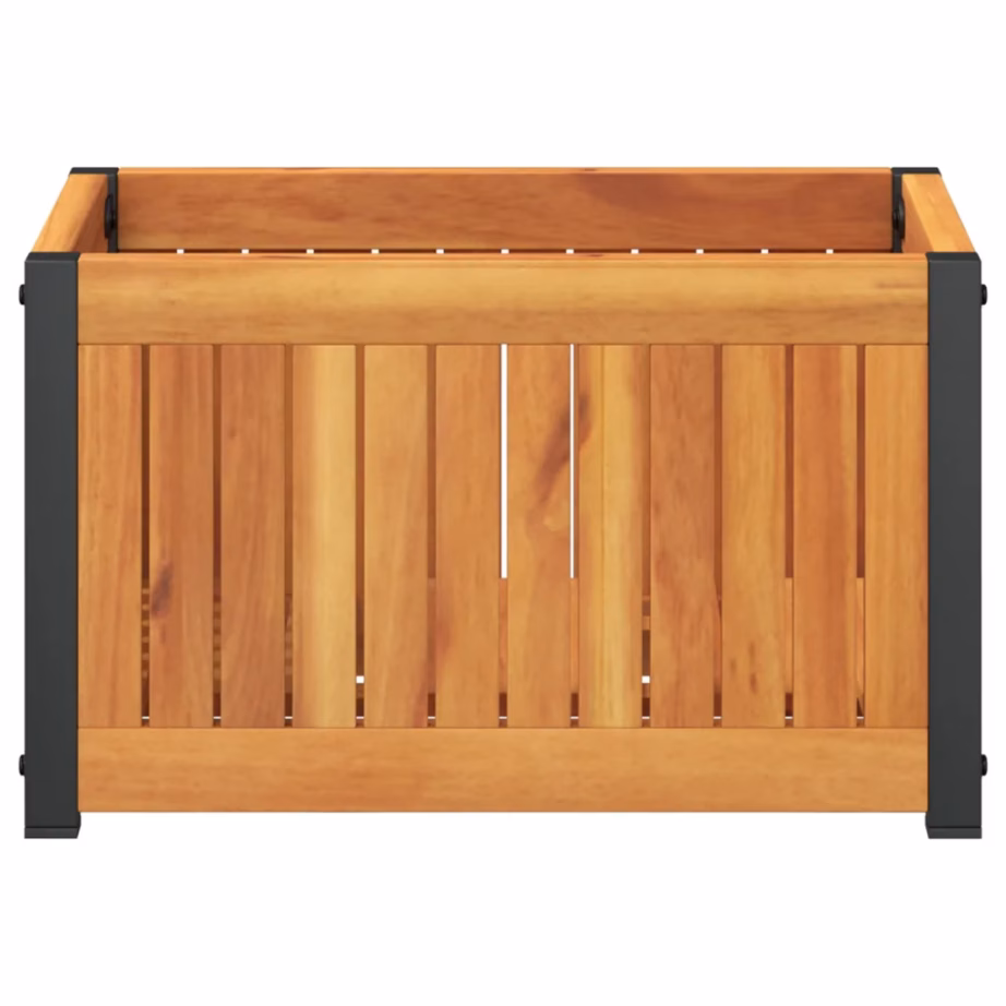 Aia taimekast akaatsiapuidust liistudega, terasraamiga, 45 x 30 x 27,5 cm, pruun – 4