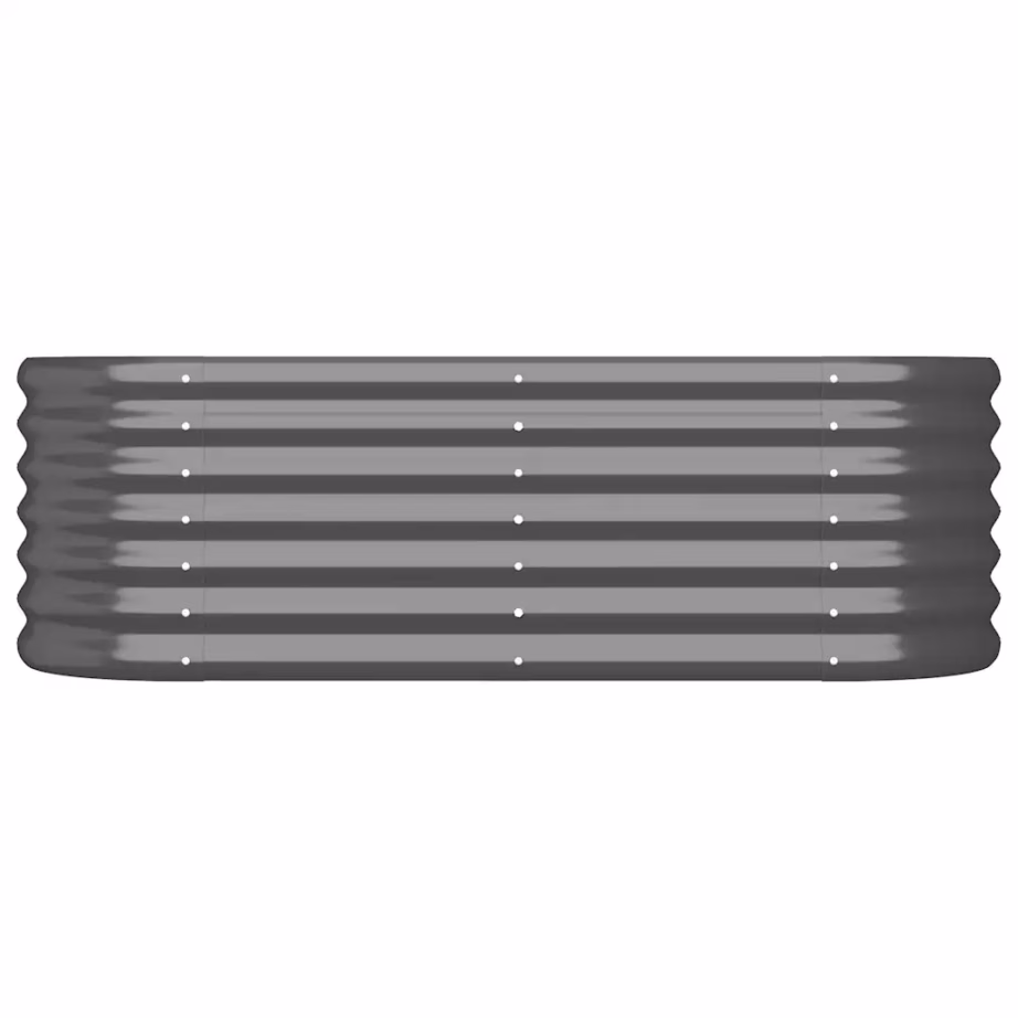 Ovaalne aia taimekast galvaniseeritud terasest, antratsiithall, 114 x 40 x 36 cm – 3