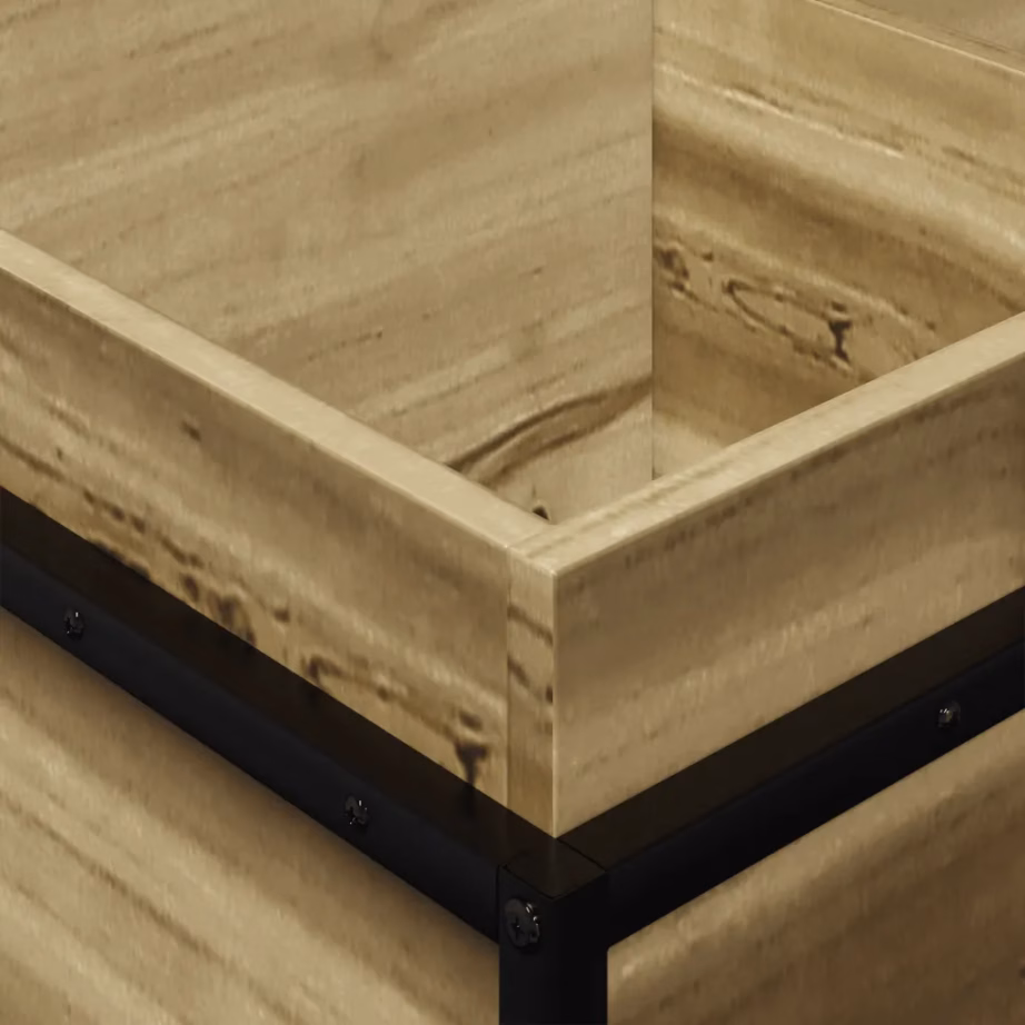 Aia taimekast terasraamiga, immutatud männipuit, pruun, 80 x 40 x 50 cm – 8