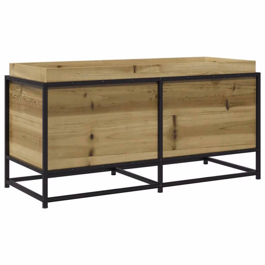 Aia taimekast terasraamiga, immutatud männipuit, pruun, 100 x 40 x 50 cm – 2