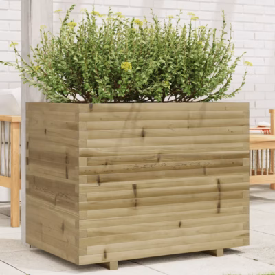 Aia taimekast immutatud männipuidust, pruun, 90 x 60 x 72,5 cm