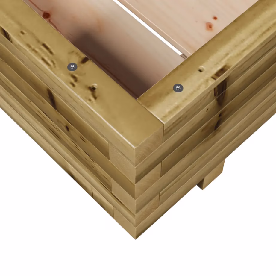 Puidust aia taimekast, pruun, survetöötlusega immutatud männipuit, 60 x 60 x 26,5 cm – 8