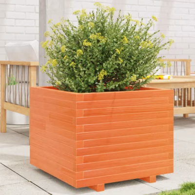 Aia taimekast männipuidust, vahapruun, 60 x 60 x 49,5 cm