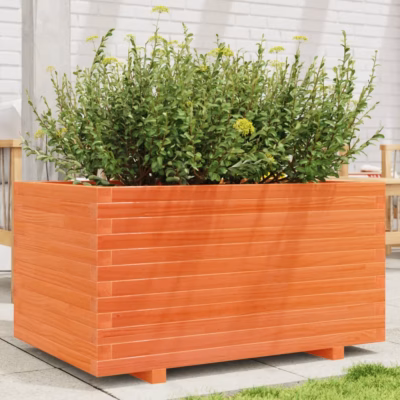 Aia taimekast naturaalset männipuidust, vahapruun, 90 x 60 x 49,5 cm