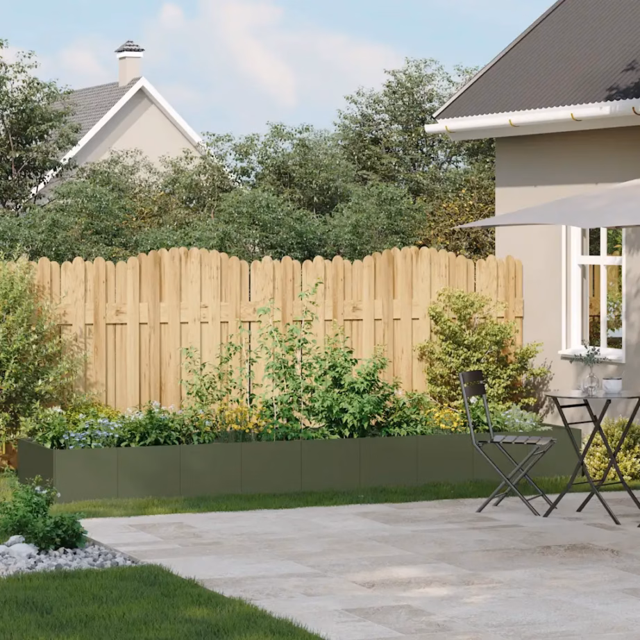 Oliiviroheline aia taimekast külmvaltsitud terasest, 360 x 80 x 40 cm – 3