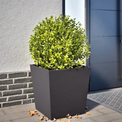 Aia taimekast põhjaga, must külmvaltsitud teras, 50 x 50 x 50 cm