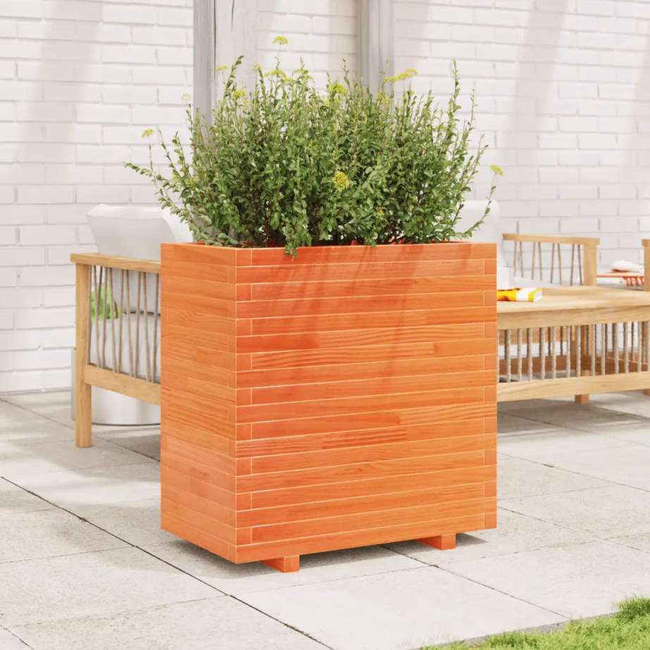 Aia taimekast täismännipuidust, vahapruun, 70 x 40 x 72 cm – 3