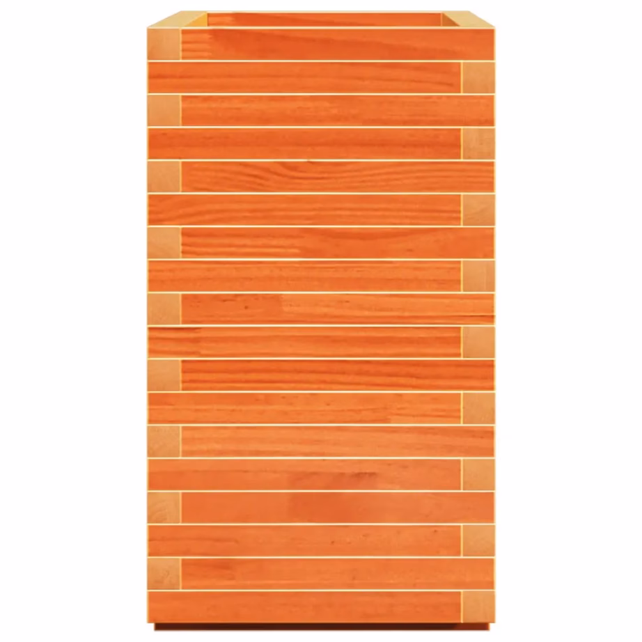 Aia taimekast täismännipuidust, vahapruun, 70 x 40 x 72 cm – 6