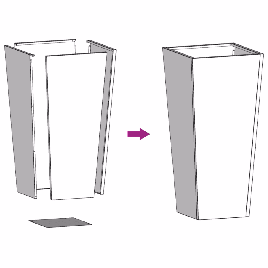 Aia taimekastid põhjaga, 2 tk, antratsiithall külmvaltsitud teras, 35 x 35 x 75 cm – 10