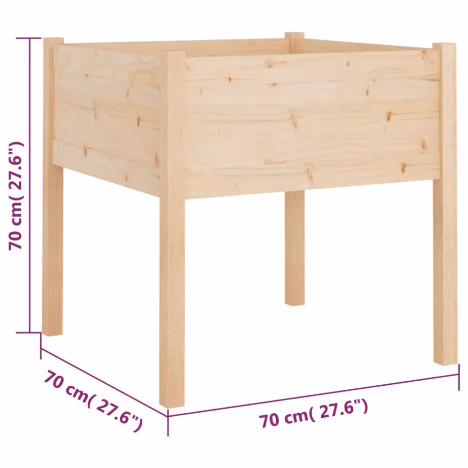 Aia taimekastid 2 tk, töötlemata männipuit, 70 x 70 x 70 cm – 8