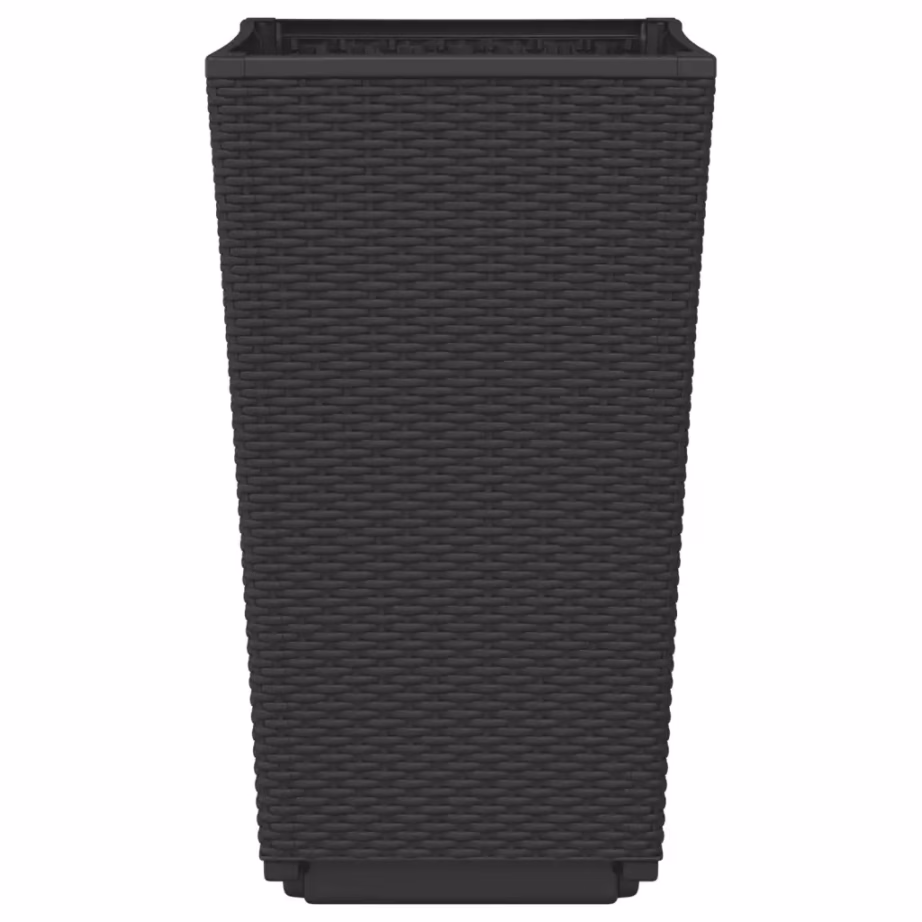 Kõrged rotangi välimusega aia taimekastid, 4 tk, must PP, 32,5 x 32,5 x 57 cm – 6