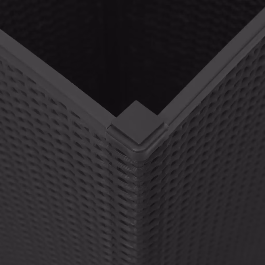 Kõrged rotangi välimusega aia taimekastid, 4 tk, must PP, 32,5 x 32,5 x 57 cm – 8