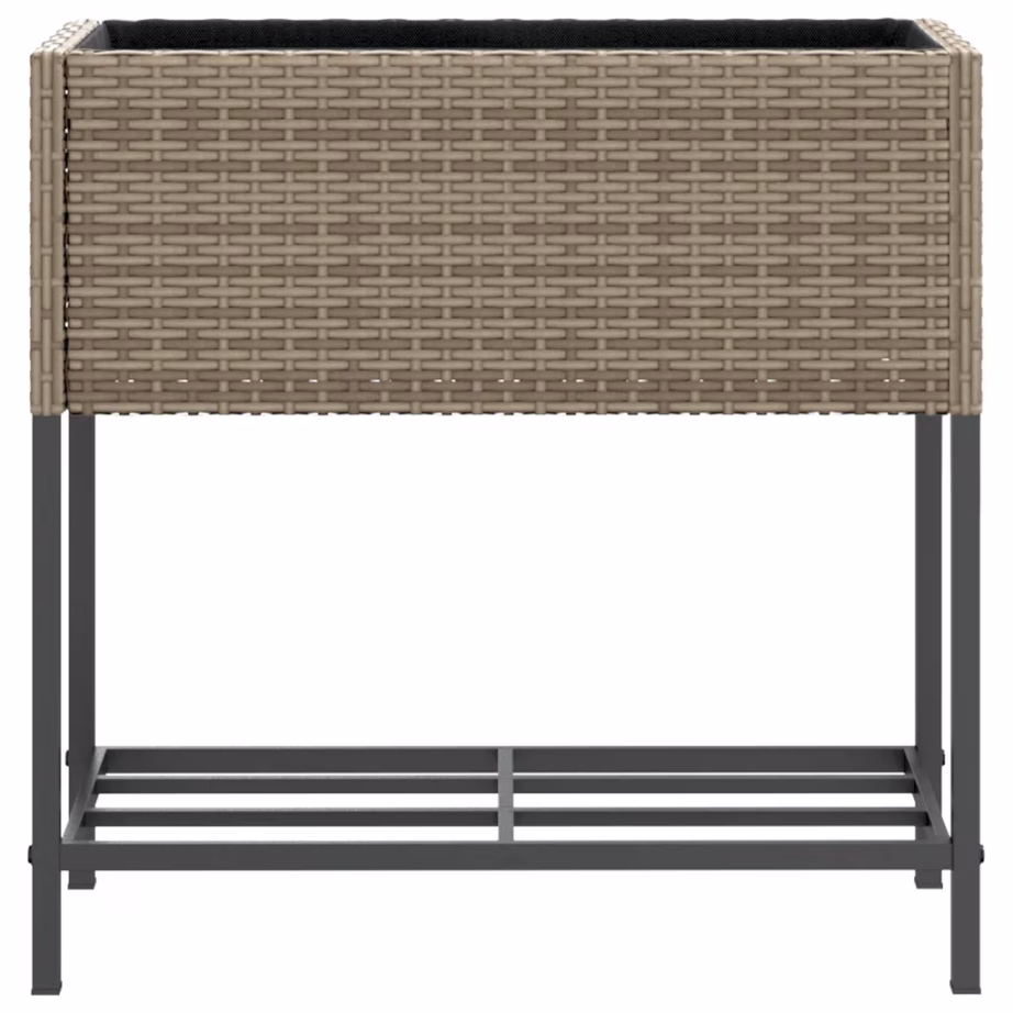 Aia taimekastid riiuliga, 2 tk, hall polürotang, 70 x 28 x 70 cm – 6