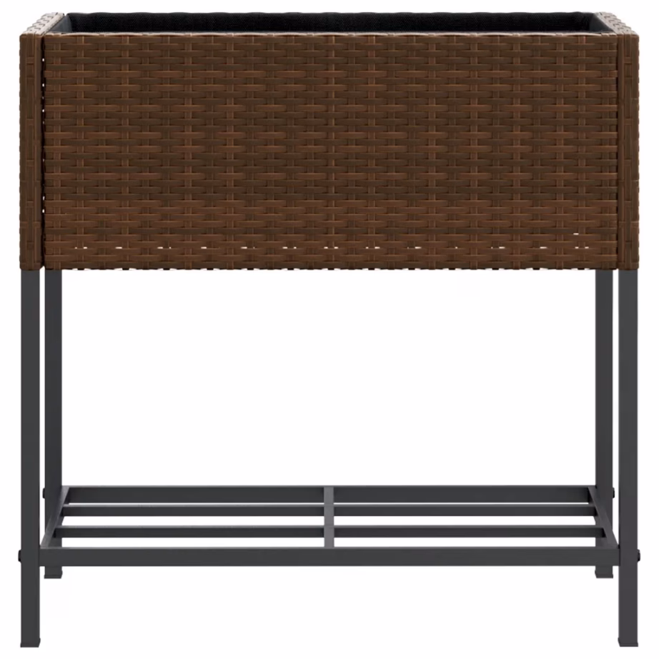 Kõrgendatud aia taimekastid riiuliga, 2 tk, pruun polürotang, 70 x 28 x 70 cm – 6