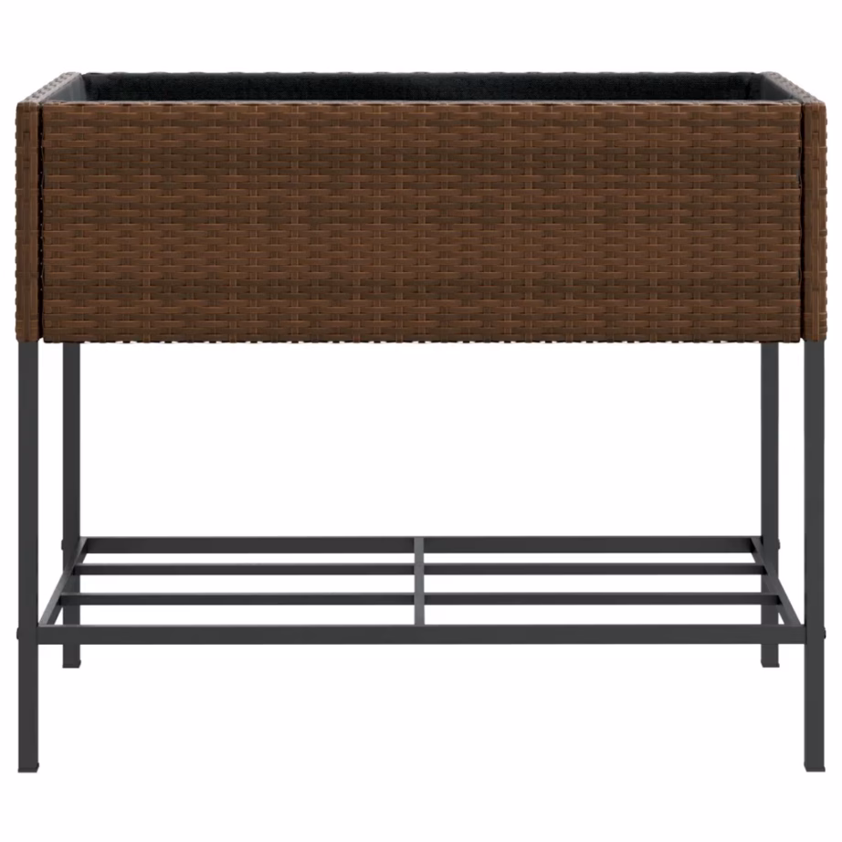 Aia taimekastid riiuliga, 2 tk, pruun polürotang, 90 x 40 x 75 cm – 6