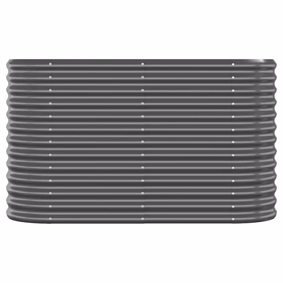 Ovaalne aia taimelava galvaniseeritud terasest, antratsiithall, 114 x 40 x 68 cm – 3