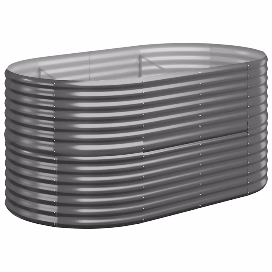 Ovaalne aia taimelava, antratsiithall galvaniseeritud teras, 152 x 80 x 68 cm – 2