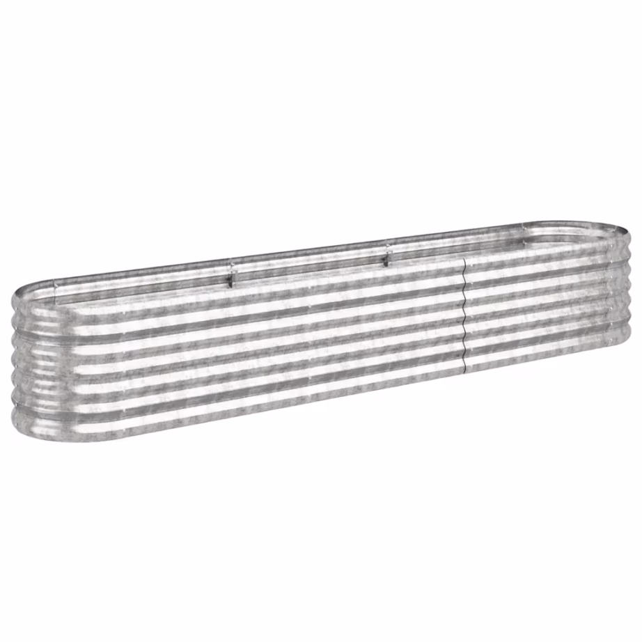 Aia taimelava galvaniseeritud terasest, ovaalne, hõbedane, 224 x 40 x 36 cm – 2