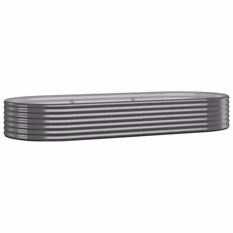 Ovaalne aia taimelava, galvaniseeritud teras, antratsiithall, 249 x 100 x 36 cm – 2