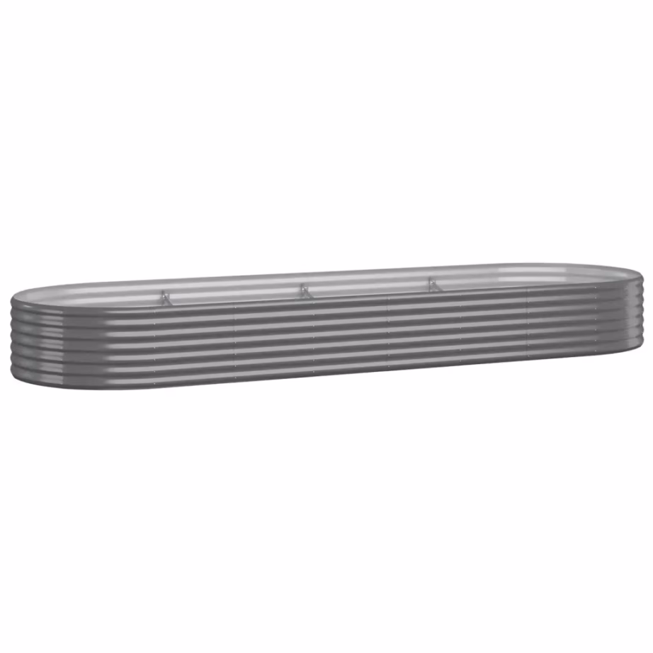 Aia taimelava galvaniseeritud terasest, ovaalne, hall, 322 x 100 x 36 cm – 2