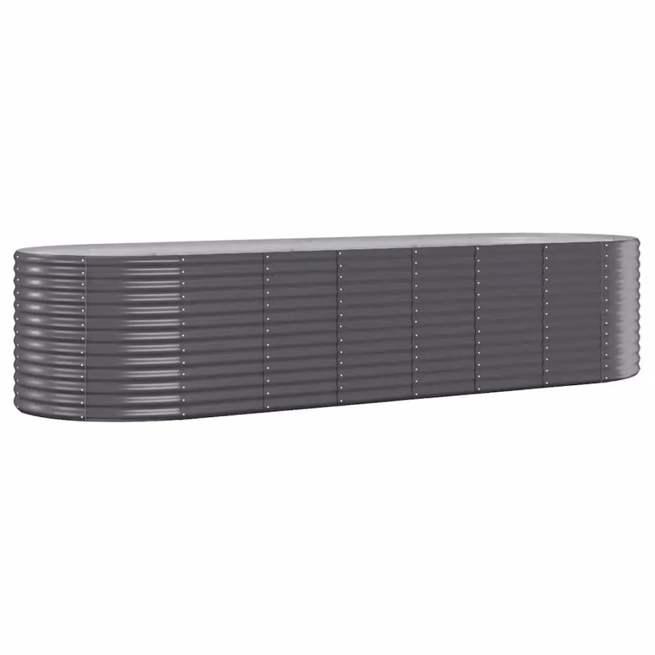 Aia galvaniseeritud terasest ovaalne taimelava, antratsiithall, 322 x 100 x 68 cm - 2