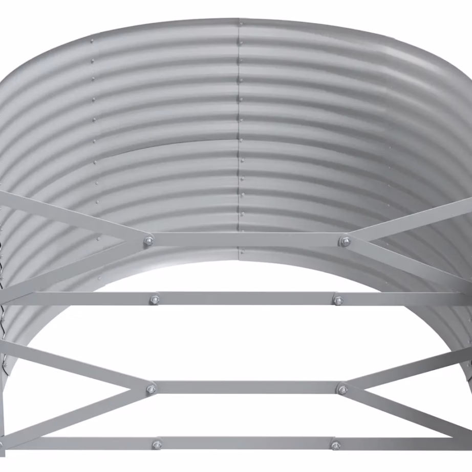 Aia galvaniseeritud terasest ovaalne taimelava, antratsiithall, 322 x 100 x 68 cm - 5